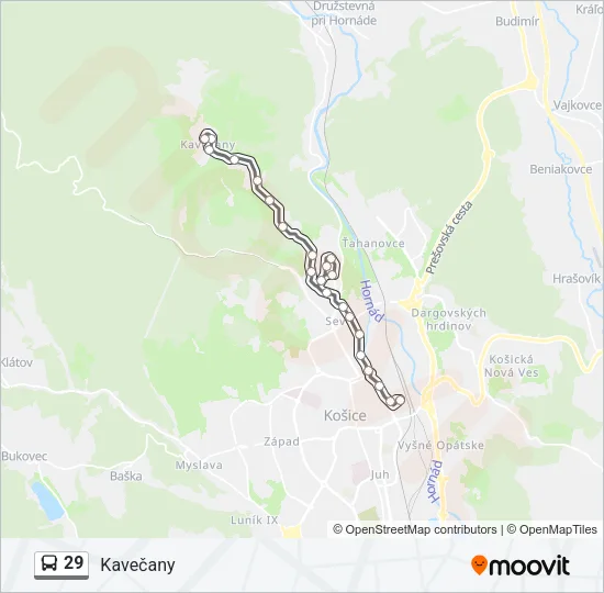 29 Bus Line Map