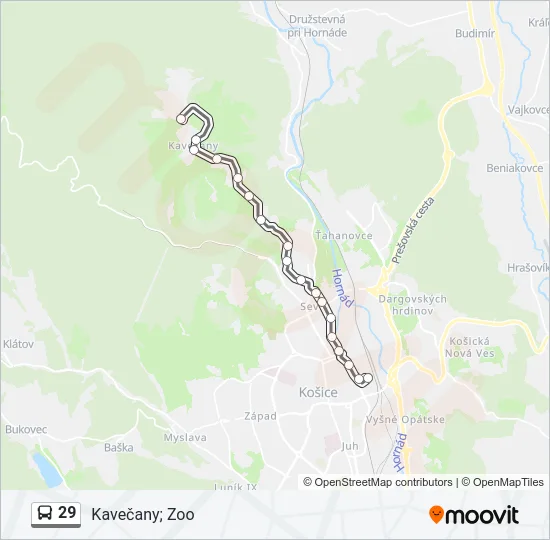29 Bus Line Map