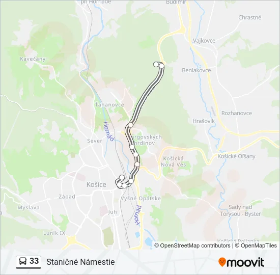 33 Bus Line Map