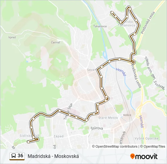 36 Bus Line Map