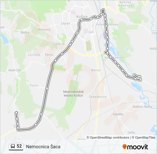 52 Bus Line Map