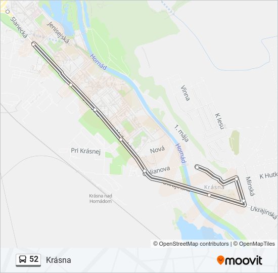 52 bus Line Map