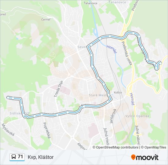 71 bus Line Map