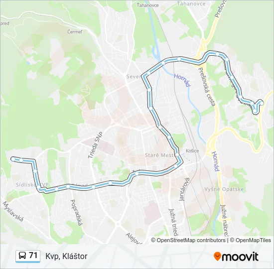 71 Bus Line Map