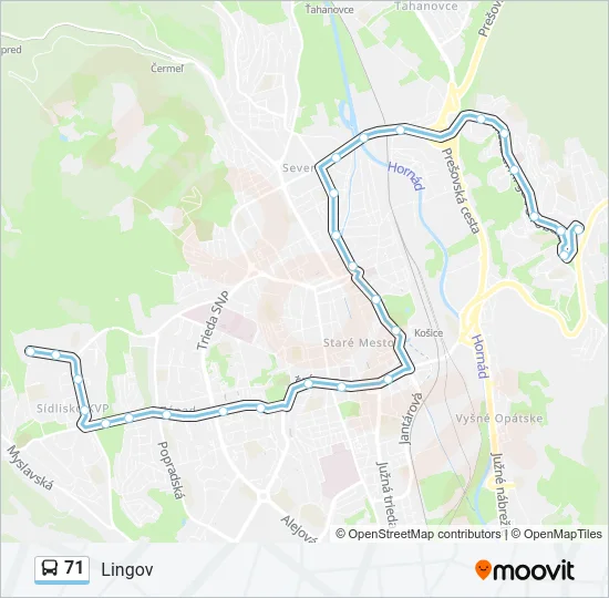 71 Bus Line Map