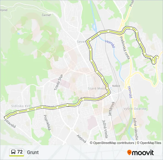 72 Bus Line Map