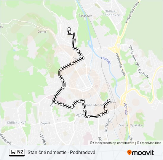 N2 bus Line Map