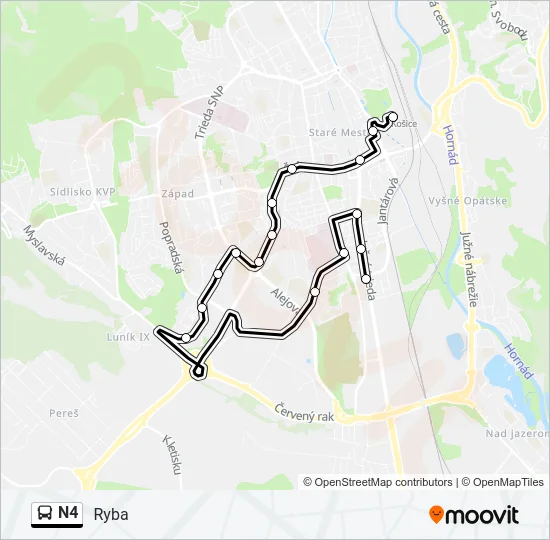 N4 Bus Line Map