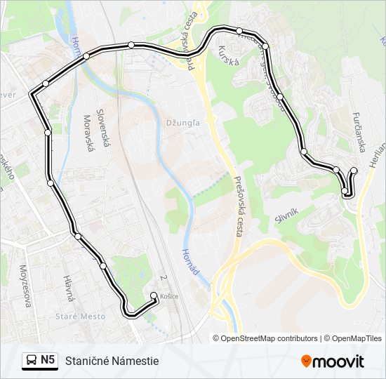 N5 bus Line Map