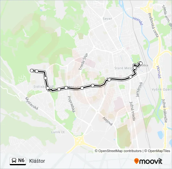 N6 Bus Line Map