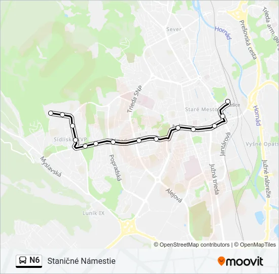 N6 Bus Line Map
