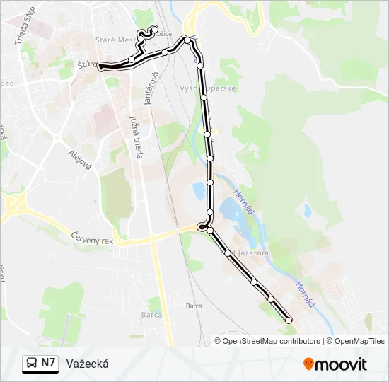 N7 Bus Line Map