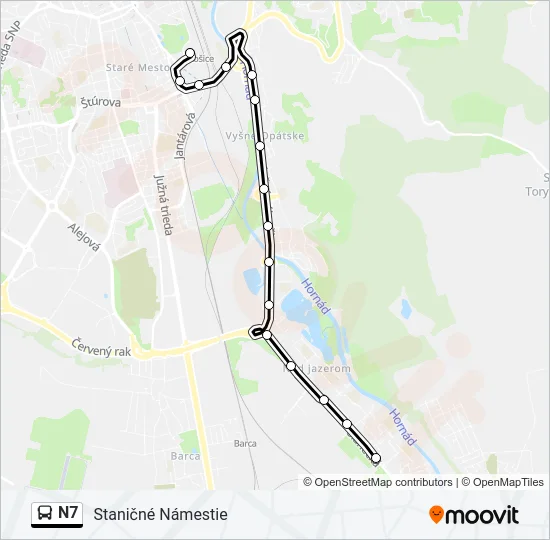 N7 Bus Line Map