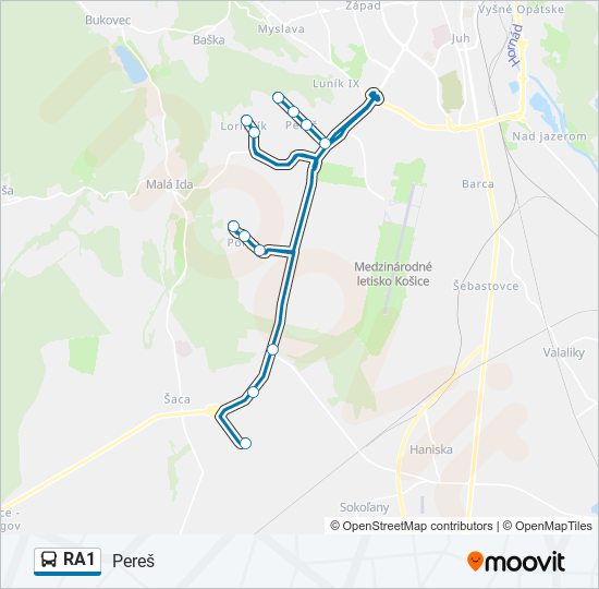 RA1 bus Line Map