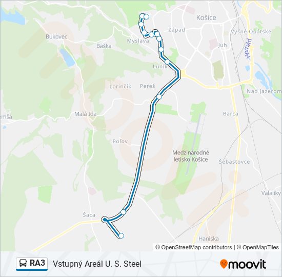 RA3 bus Line Map