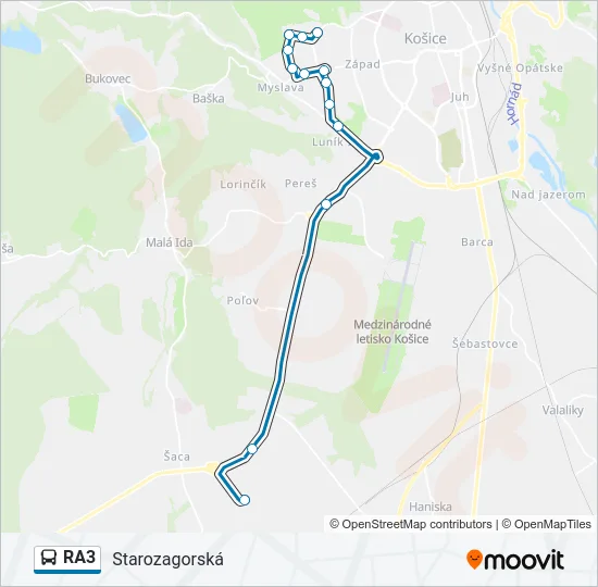 RA3 Bus Line Map