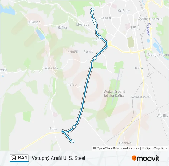 RA4 Bus Line Map
