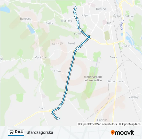 RA4 Bus Line Map