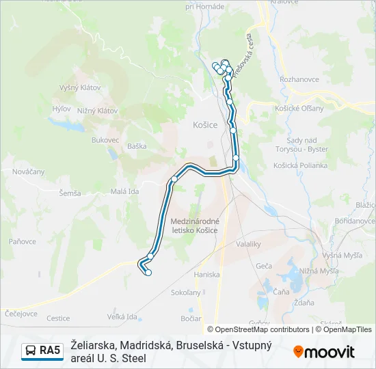 RA5 Bus Line Map