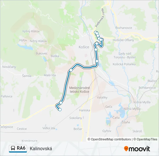 RA6 Bus Line Map