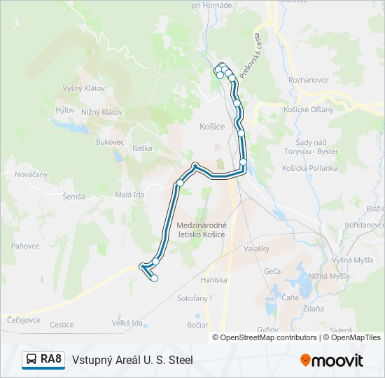 RA8 bus Line Map