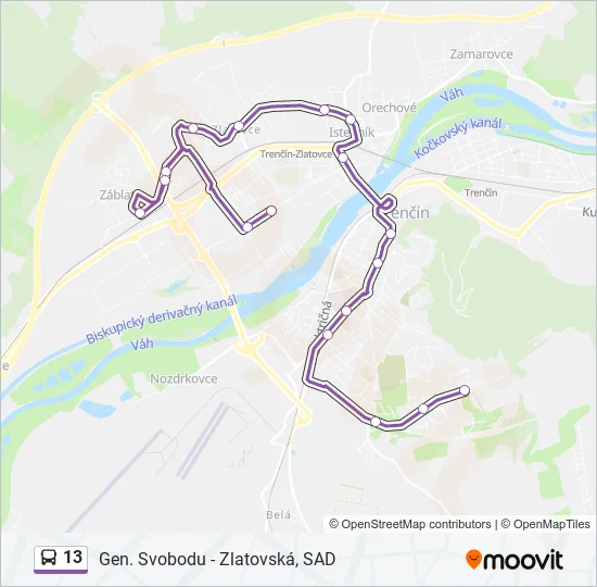 13 Bus Line Map