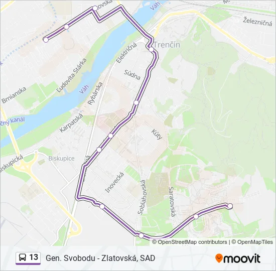 13 Bus Line Map