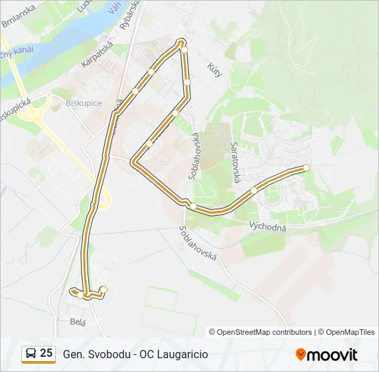 25 Bus Line Map