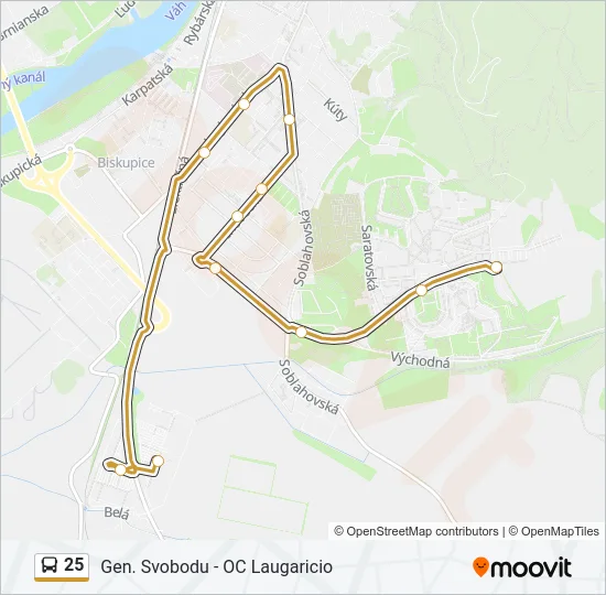 25 Bus Line Map