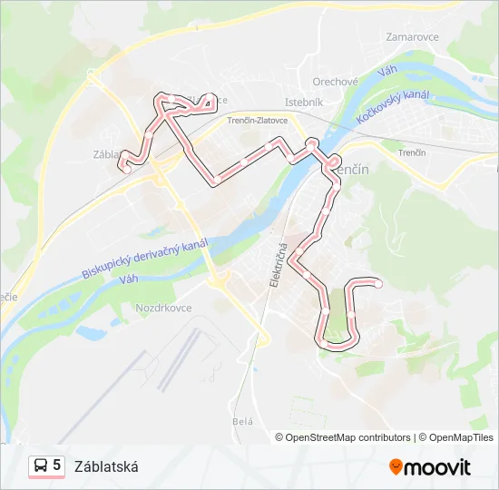 5 Bus Line Map