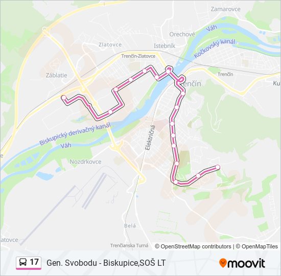 17 bus Line Map