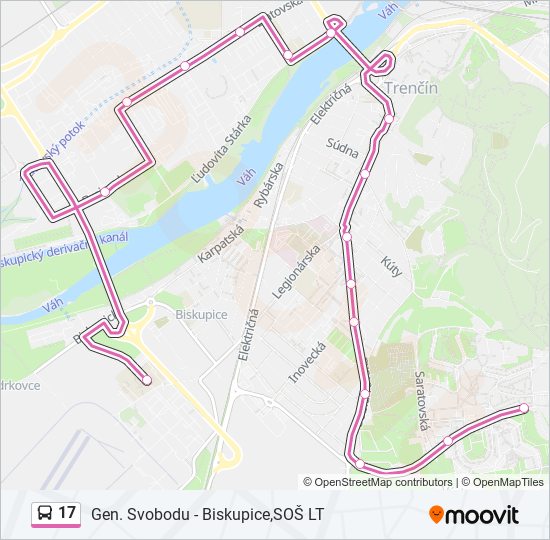 17 bus Line Map