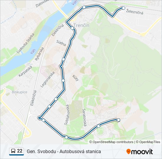 22 bus Line Map