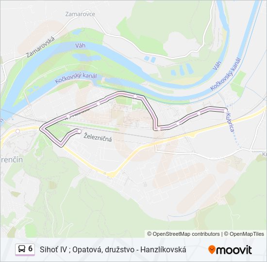 6 bus Line Map