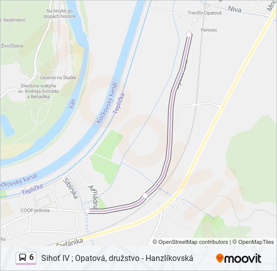 6 bus Line Map