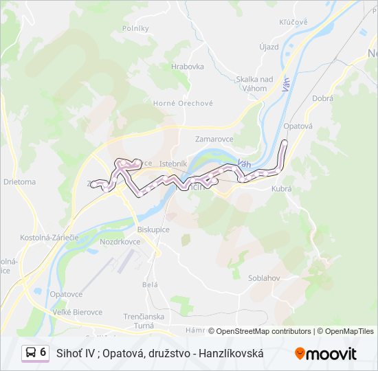 6 bus Line Map