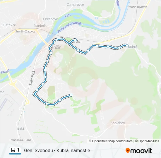 1 Bus Line Map
