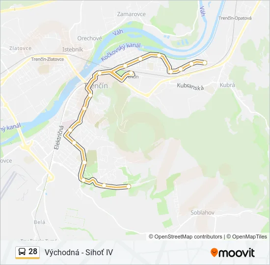 28 Bus Line Map