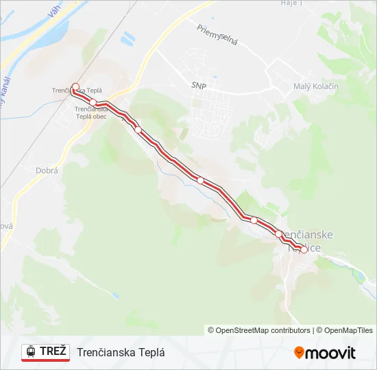 TREŽ Light Rail Line Map