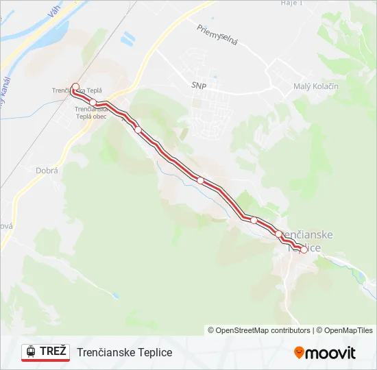 TREŽ Light Rail Line Map