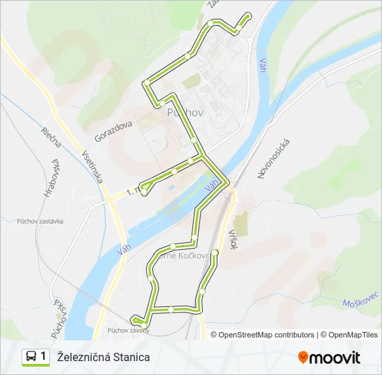 1 Bus Line Map