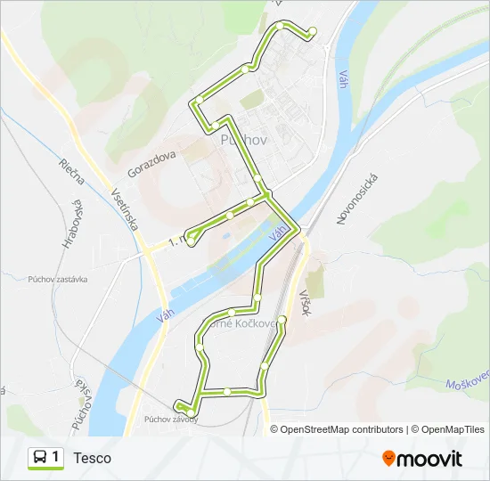 1 Bus Line Map