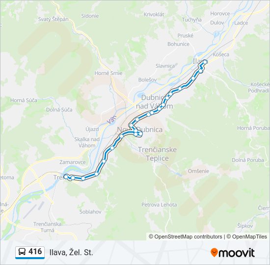 416 bus Line Map