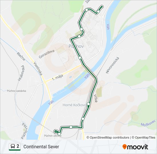 2 autobus Mapa linky