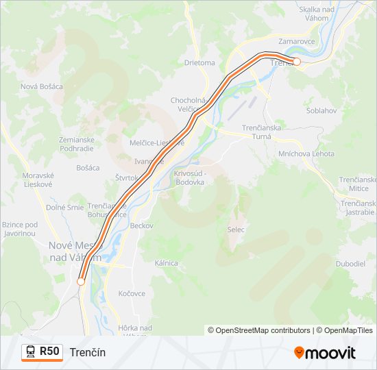 R50 train Line Map