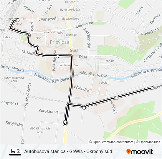 2 Bus Line Map