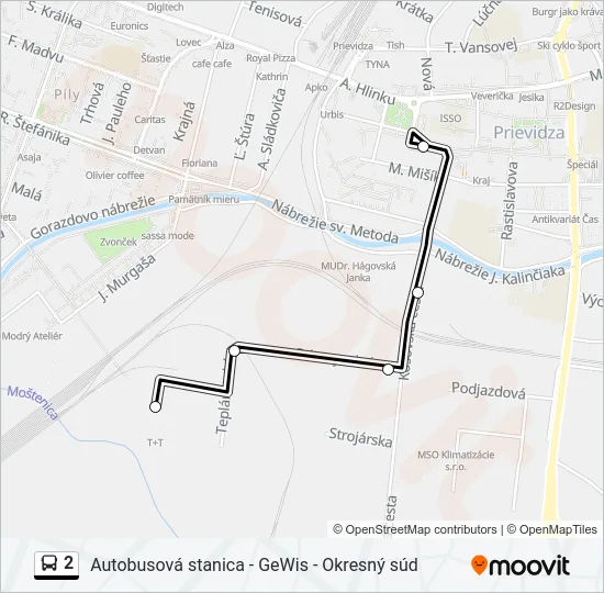 2 Bus Line Map