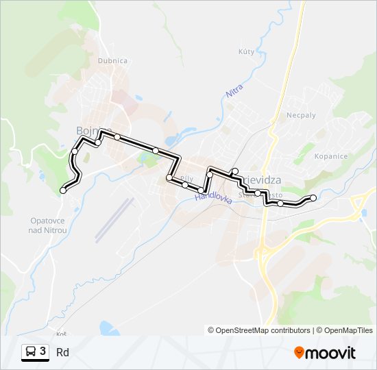 3 autobus Mapa linky