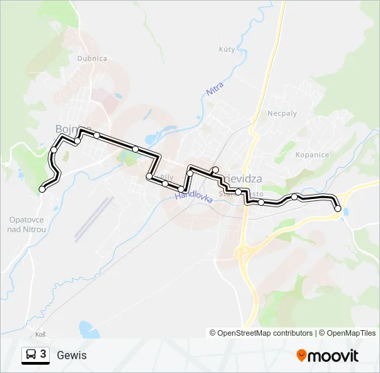 3 Bus Line Map