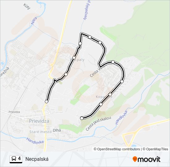 4 autobus Mapa linky